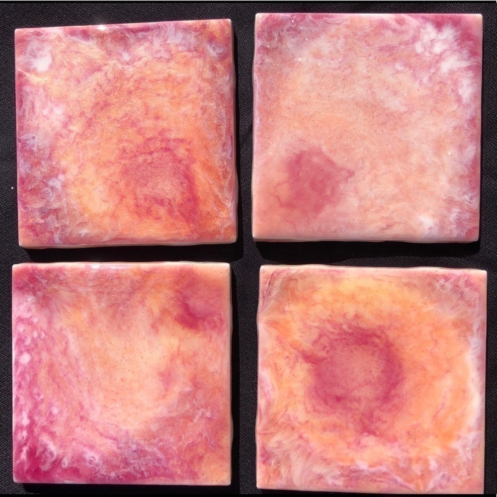 HANDMADE 4” Resin Coasters - Set of 4